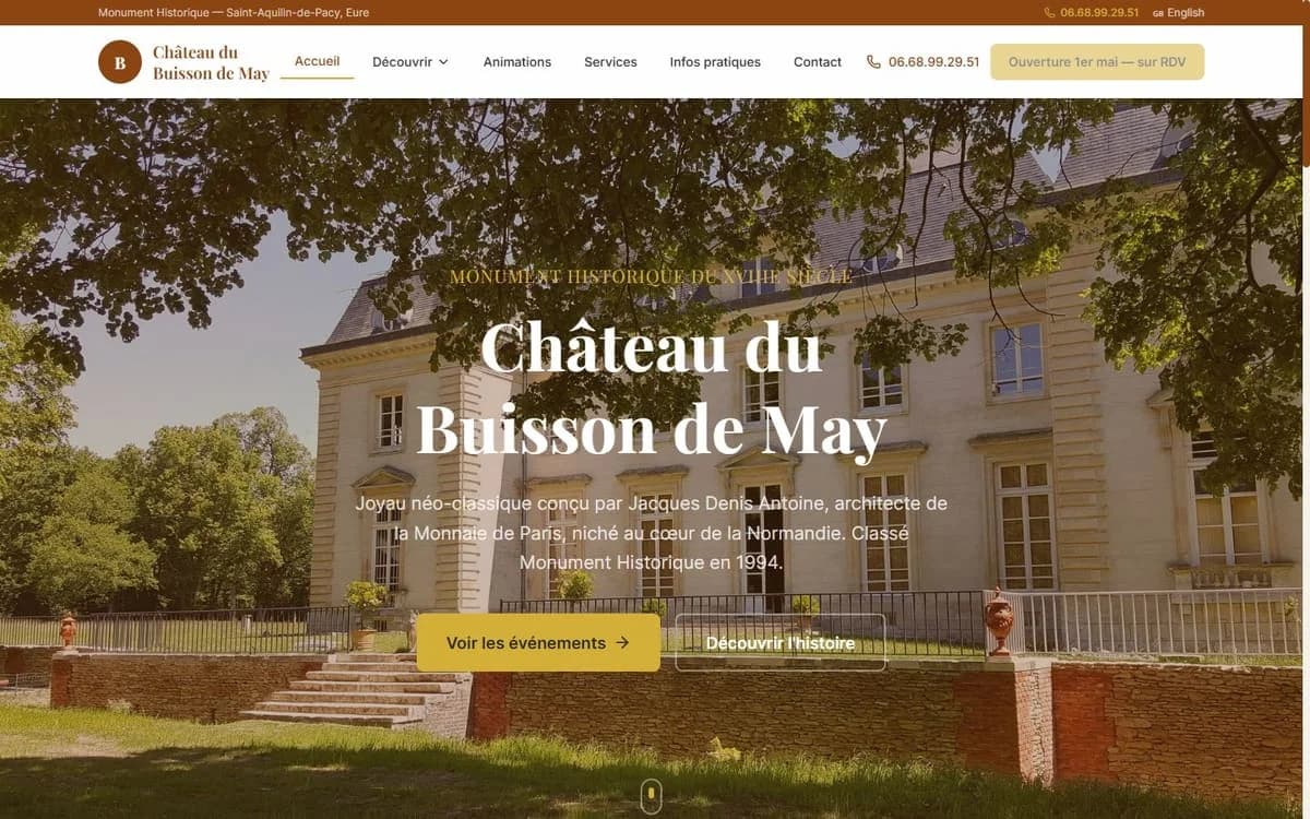 Capture du site Château du Buisson de May