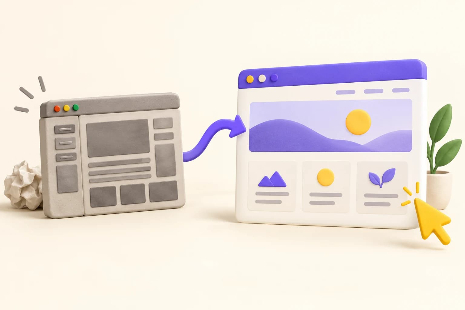 Illustration de la transition d’un ancien site vers une présentation plus claire